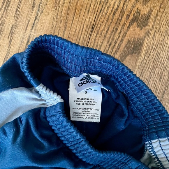 Adidas Track Pants Joggers Sweats - Navy Blue Yellow Gold Gray - Size 6 - Picture 3 of 3